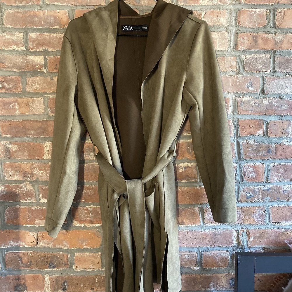 Olive Green ZARA Suede Coat